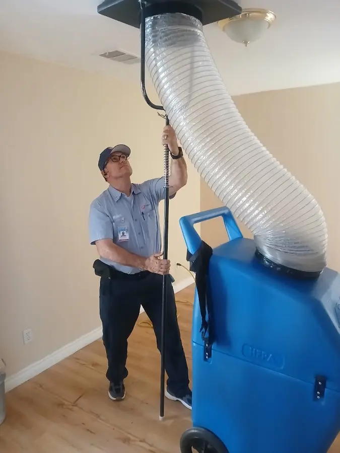 Mini Split Installation technician using HEPA equipment in Altadena